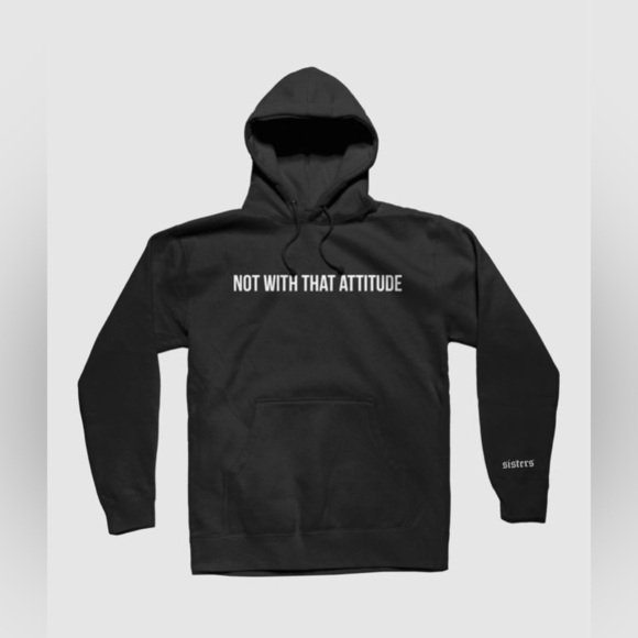 James Charles Tops - Not with that attitude graphic hoodie black cotton sweatshirt James Charles